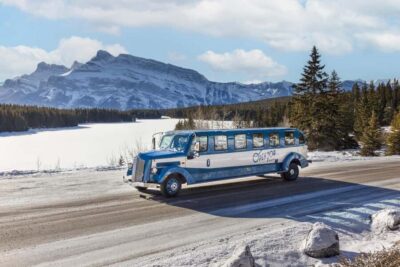 Banff: Winter Tour with Dinner & Nightrise at Banff Gondola - Two Jack Viewpoint: the quick win stop