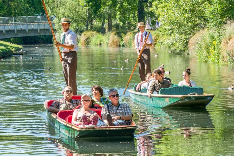 Christchurch: Gondola Ticket and Punt Ride on the Avon River - Avon River Punt on a Flat-Bottomed Edwardian Boat