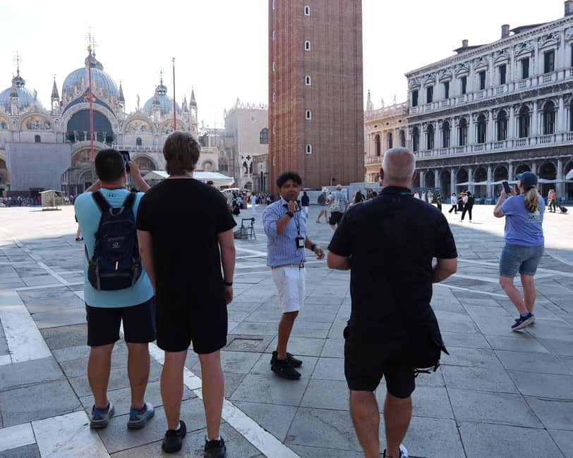 Venice: St Mark's Square & Rialto Walking Tour & Gondola - Gondola ride reality check: 30 minutes, shared seating, and audio from your phone
